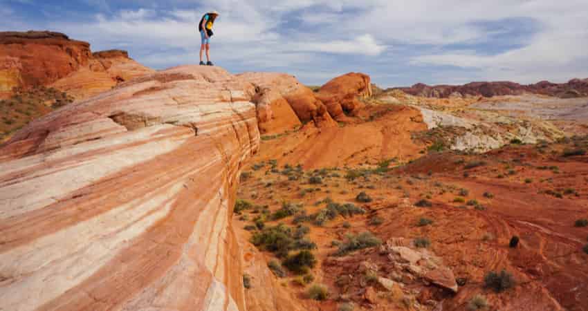 People hiking in Valley of Fire State Park