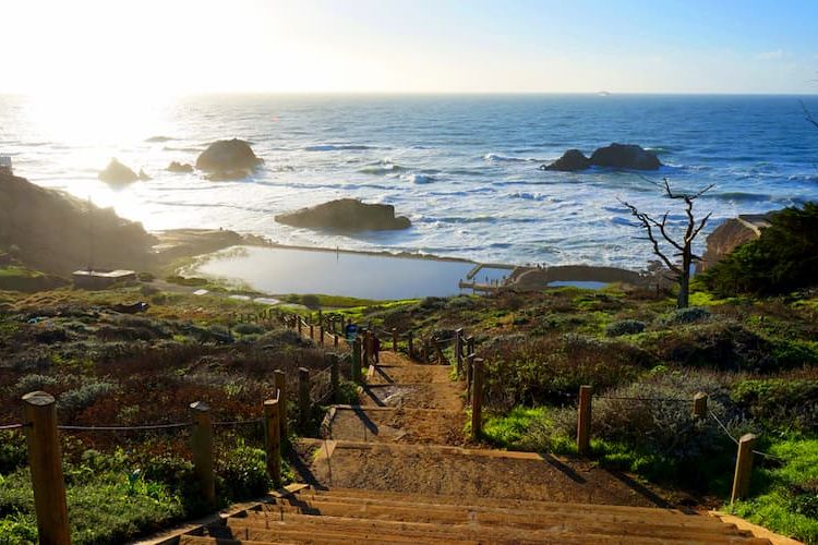 Steps leading down to Sutro Baths ruins