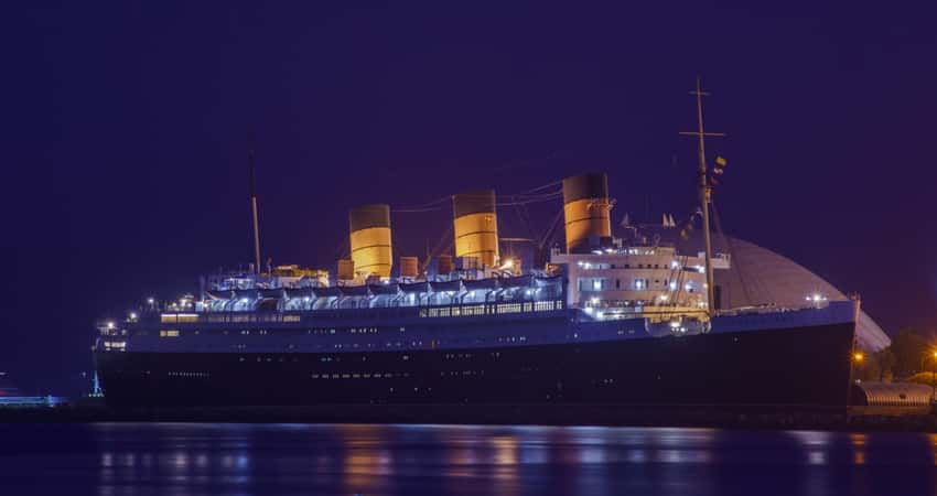 The Queen Mary in the evening