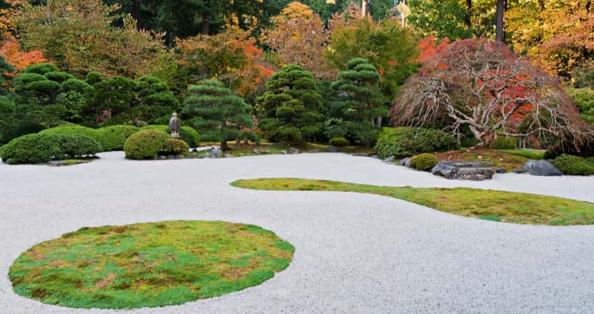 The flat garden in the Portland Japanese Garden 