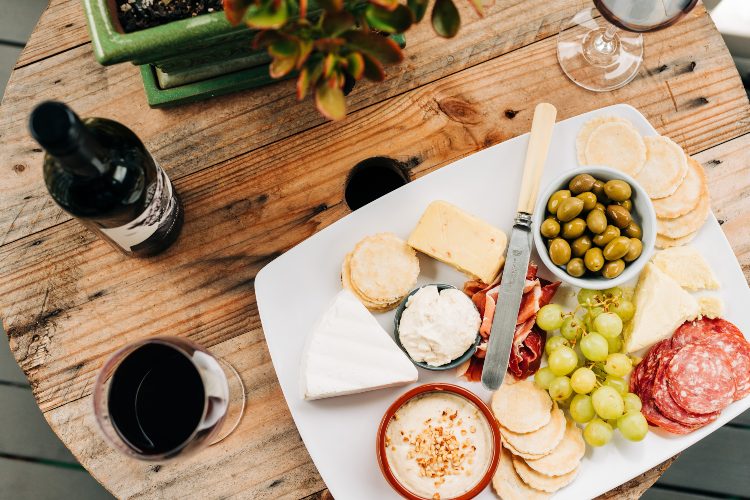 a plante of charcuterie at a restaurant