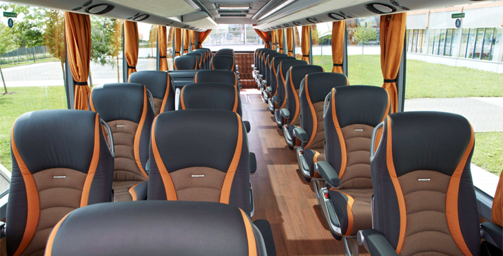 Interior of a Champion Charter Bus
