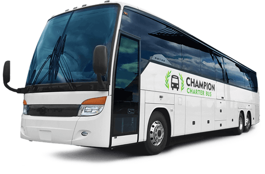 a plain white charter bus with a 